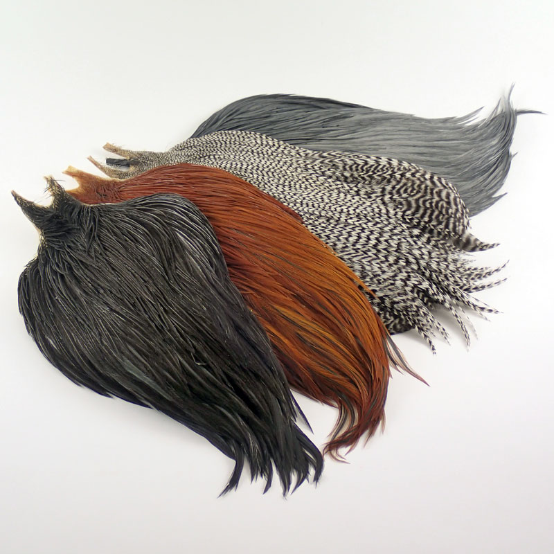 environ 10.16 cm 4 in bande-Rouge Chinchilla Enfilées rooster neck hackle Feathers 