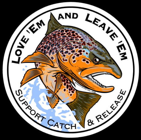 Boneyard Fly Gear - Squatch Grip-n-Grin Brown Trout Decal - Duranglers Fly  Fishing Shop & Guides