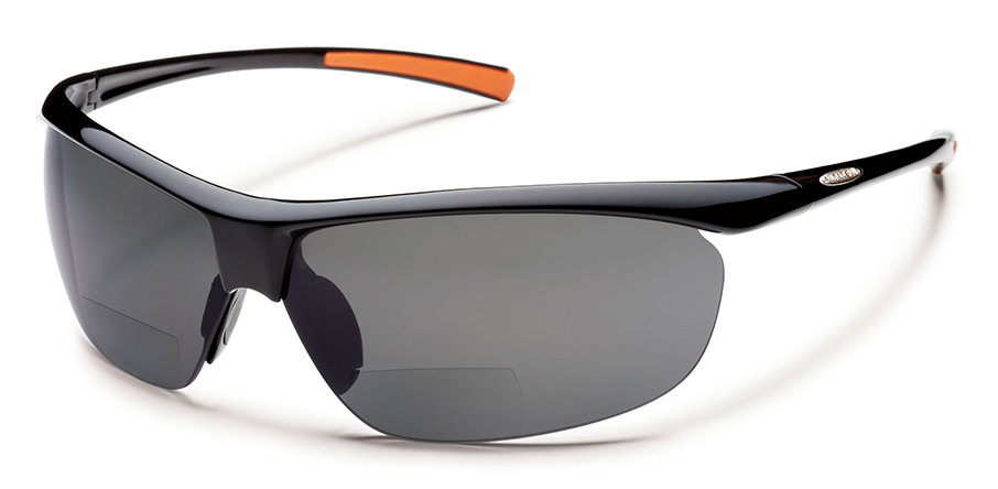 Suncloud Zephyr Reader Sunglasses Black / Gray Polarized +2.50