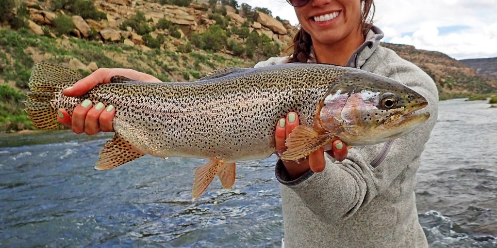 Lysa and Les on the San Juan River Tailwater - Duranglers San Juan River Fly Fishing Guides