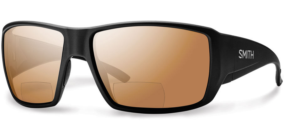 Smith Guide's Choice Bifocal Sunglasses - Matte Black/ Polarized Copper Mirror +2.00