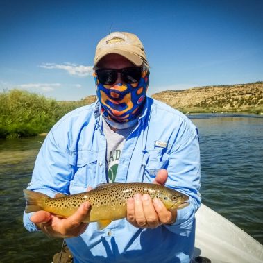 San Juan River Fly Fishing Guides Charlie's client with a brown