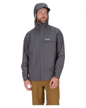 simms waypoints jacket slate front hood up