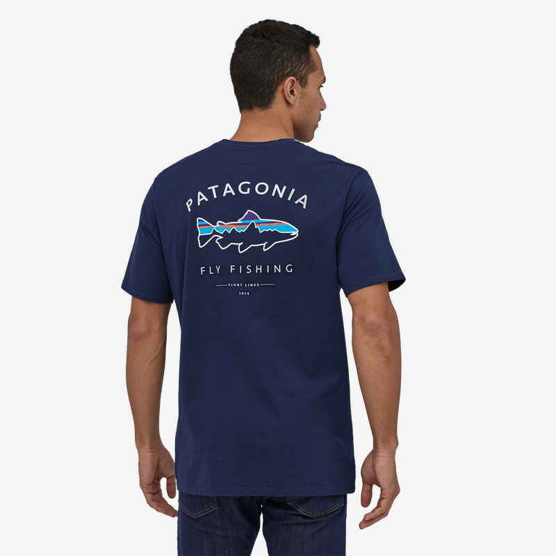Patagonia Mens Framed Fitz Roy Trout Organic Tshirt Back - Duranglers Fly  Fishing Shop & Guides