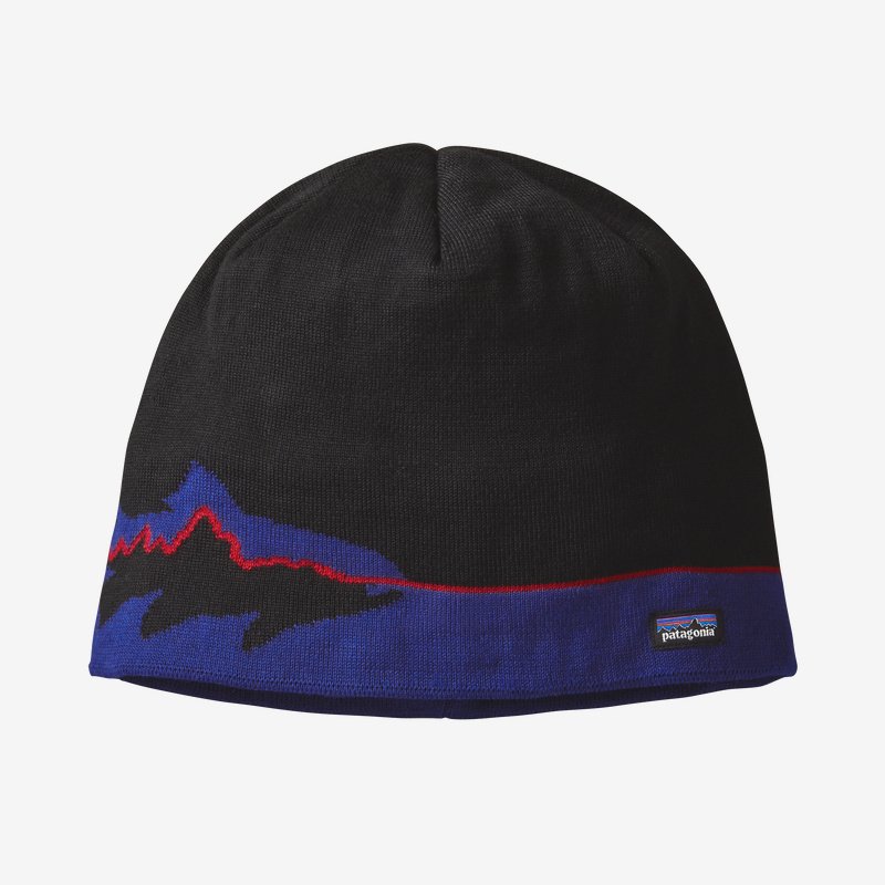 Patagonia Beanie Hat-Fitz Trout Black - Duranglers Fly Fishing Shop & Guides