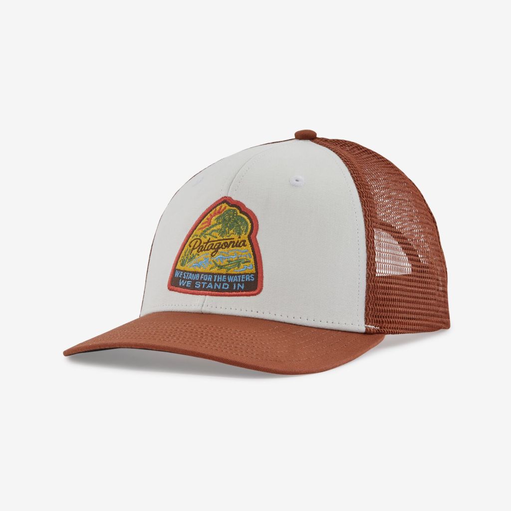 Patagonia Take A Stand Trucker Hat - Bayou Badge: White - Duranglers Fly  Fishing Shop & Guides