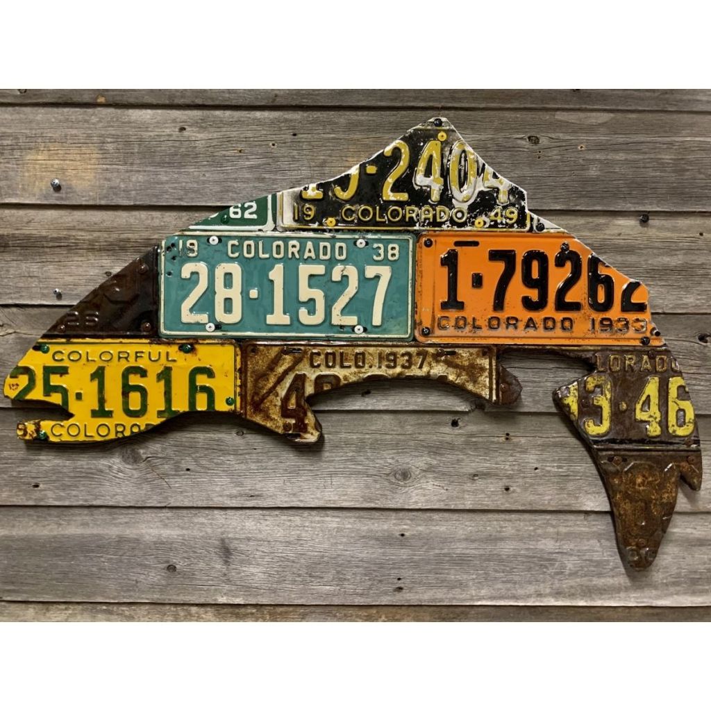 Cody's Fish Colorado Antique Trout License Plate Art - Duranglers Fly  Fishing Shop & Guides