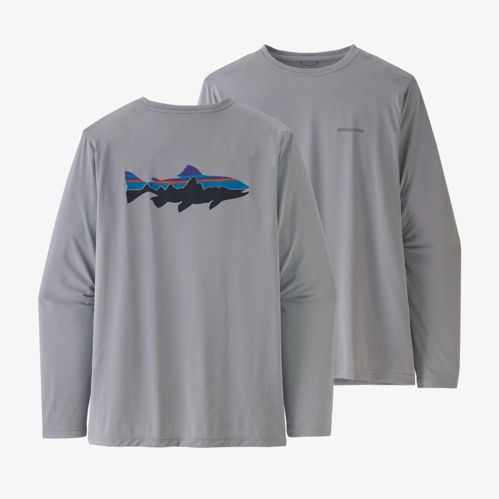 Patagonia Men's Long Sleeve Cap Cool Daily Fish Graphic Shirt