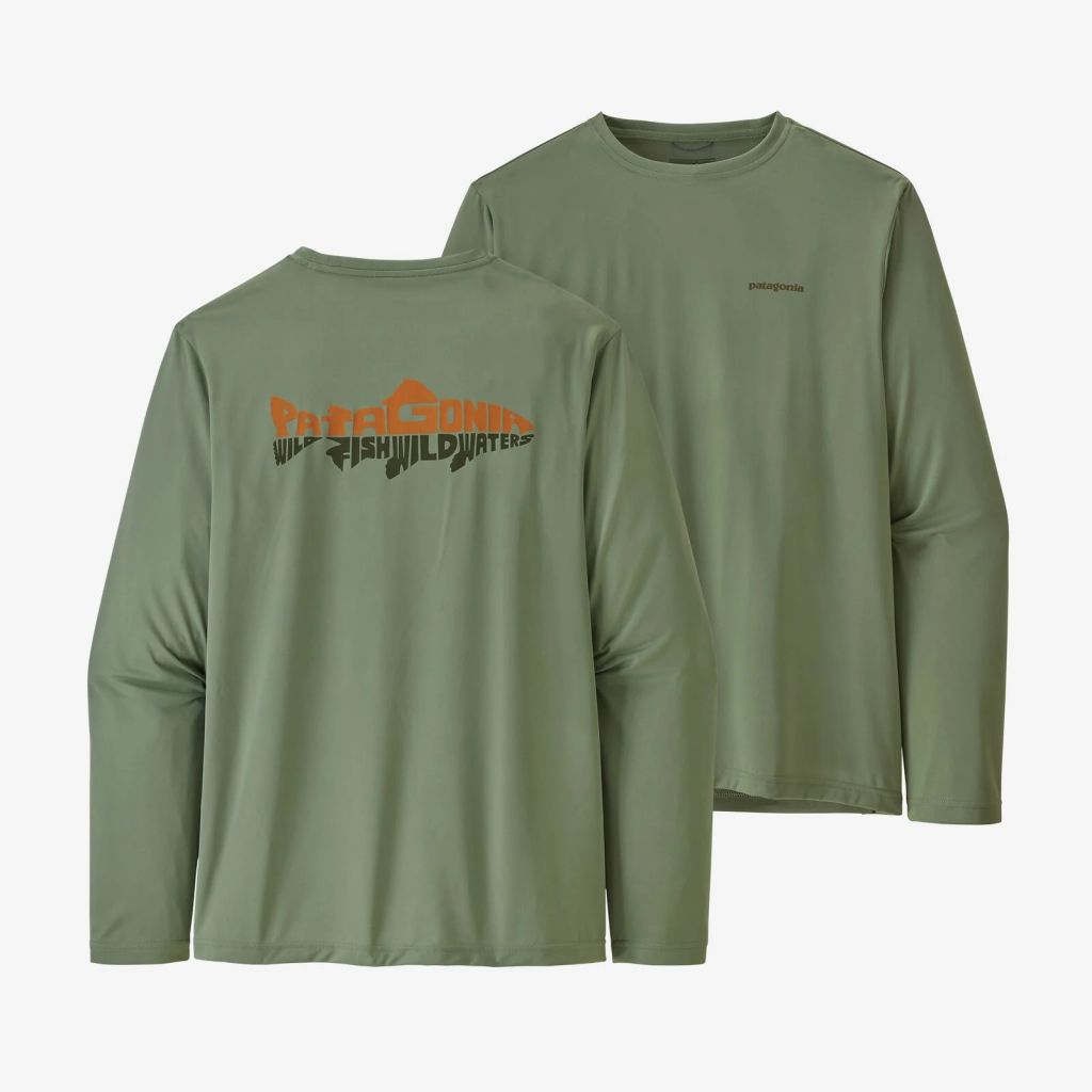 Patagonia Men's Long Sleeve Cap Cool Daily Fish Graphic Shirt