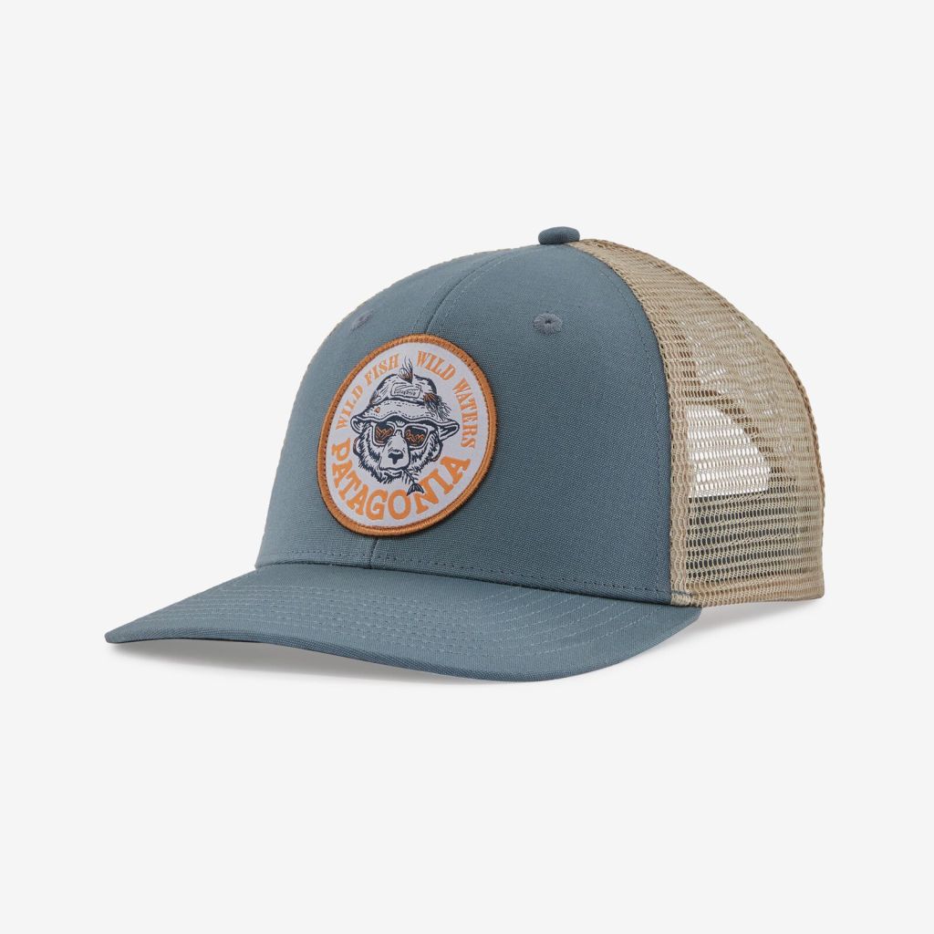 Patagonia Take a Stand Trucker Hat Wild Grizz: Plume Grey - Duranglers Fly Fishing Shop & Guides
