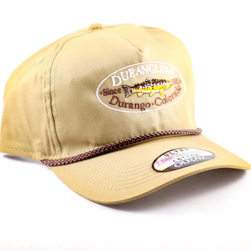 Big Sky Anglers Mountain Trout Logo Dope Rope Hat - Khaki/Chocolate